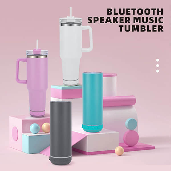 Bluetooth speaker vacuum bottle and tumbler